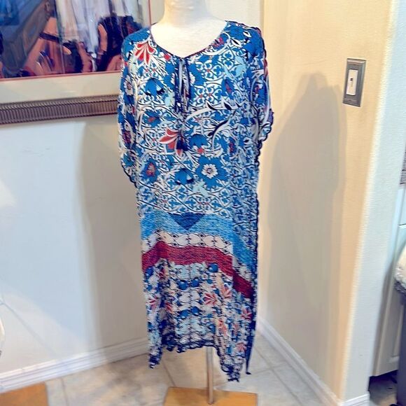 Johnny Was Blue Pattern Tunic/Dress Size Small - Picture 2 of 13
